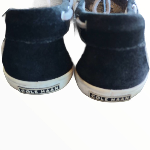 SUEDE TOP SIDERS BOAT SHOE COLE HAAN WORN 1X DOCK SIDERS BLUE SUEDE SHOES NUBUCK - Picture 5 of 9